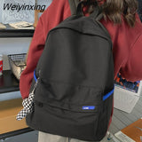 Weiyinxing Women Laptop Nylon Book Bag Trendy Lady Travel Student Backpack Girl School Solid Bag Kawaii Female College Backpack Fashion