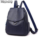 Weiyinxing Women Leather Backpack Designer Shoulder Bags for Women Back Pack School Bags fashion for Teenage Girls Mochila Feminina