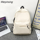 Weiyinxing Solid Color Nylon Backpacks Fashion Women Backpack Men Big Schoolbag Cool Bookbag Teen Student Portable Laptop Bagpack