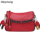 Weiyinxing Women's Bag Genuine Leather Women Handbags Soft Cowhide Women Shoulder Bags Fashion Chain Tote bag Designer Female Messenger Bag