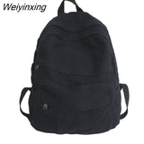 Weiyinxing Bag Student Shoulders Large Capacity Khaki Backpack Fashion Canvas Backpacks Female College Teen Computer Bag mochila 911