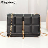 Weiyinxing Leather Shoulder Bags for Women 2023 Fashion Texture Chain Rhomboid Crossbody Bags Summer Trend Handbags Phone Bag Hand Bags