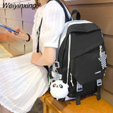Weiyinxing Colorful Striped Women Backpack Female Waterproof Patchwork School Bag Travel Rucksack Teenage Girls Cute Backpacks Students