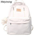 Weiyinxing Bag Multifunction Double Zipper Women Backpack Teenager Girl Laptop Backpack Student Shoulder Bag Korean Style Schoolbag