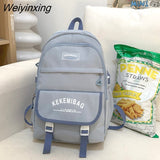 Weiyinxing Large Capacity Student Backpack Lovely Girl Solid Color Simple Style Schoolbag Women’S Waterproof Book Pack Travel Bag