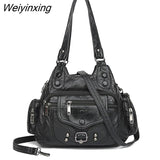 Weiyinxing FASHION Woman Messenger Bag Luxury Soft Leather Handbags Bags Designer Brand Women Multi Pocket Shoulder Tote Bag