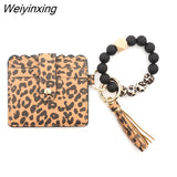 Weiyinxing Pc 8 Colors Fashion Women Bracelets Card Holder Leopard Female Business Card Case Wristband Key Chain for Men