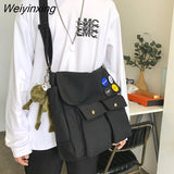 Weiyinxing Canvas Shoulder Bag Student Postman Female Wear-resistant Canvas Bag Crossbody Bags Japanese-style Handbags For Women