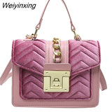 Weiyinxing For Women 2023 Designer Luxury Winter Velvet Top Brand Flap Hand Bag High Quality Women Crossbody Shoulder Bag Satchel