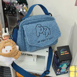 Weiyinxing Women's Messenger Bags Ladies Canvas Printed Cute Envelope Bag Lady Sweet Cartoon Student Shoulder Bag
