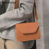 Weiyinxing Flap Crossbody Bags for Women PU Leather Small Square Bag Clutches Casual Shoulder Messenger Bag Small Handbags