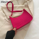 Weiyinxing Exquisite Underarm Shoulder Bags for Women 2023 New PU Leather Armpit Handbags Purse Female Designer Pouch Hobo Bag
