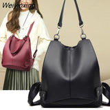 Weiyinxing Teenage Girls Travel Back pack Sac A Dos Femme New Women Multifunctional Backpack Female Leather Shoulder Bags School Bag
