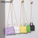 Weiyinxing Trend Women Messenger Bag Fashion Alligator Pattern Female Shoulder Bag Handbag with Chain Strap Ladies Crossbody Bags