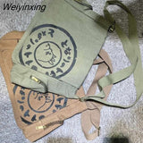 Weiyinxing Neighbor Totoro Messenger Bag Canvas Designer Women Handbag Female Corssbody Large Capacity Cartoon Shoulder Women's Tote Bag