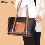 Weiyinxing piece set Hot sale large women's bag large capacity shoulder bags high quality cowhide leather shoulder bags ladies wild bags
