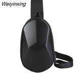 Weiyinxing Chest Bag Men Universal Polyhedron Diagonal Hard Shell Waterproof Function Backpack Riding Couple Shoulder Bag