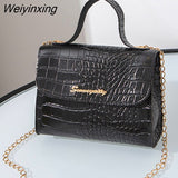 Weiyinxing Trend Women Messenger Bag Fashion Alligator Pattern Female Shoulder Bag Handbag with Chain Strap Ladies Crossbody Bags