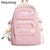 Weiyinxing 2023Women Waterproof Cute Backpack Nylon Female Harajuku School Bag College Lady Kawaii Backpacks Fashion Book Girl Bags Student