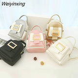 Weiyinxing Backpacks Women PU Leather Cute Small Backpack Female White Back Pack Black Backpacks For Teen Girls Fashion Backpack Women