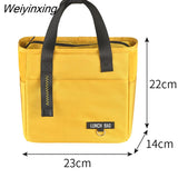 Weiyinxing Bento Lunch Box Thermal Bag Large Capacity Food Zipper Storage Bags Container for Women Cooler Travel Picnic Handbags