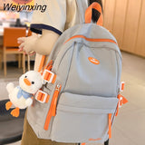 Weiyinxing Girl Travel School Bag Female Nylon Kawaii College Backpack Cool Women Laptop Book Bag Lady Cute Student Backpack Trendy