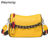 Weiyinxing Women's Bag Genuine Leather Women Handbags Soft Cowhide Women Shoulder Bags Fashion Chain Tote bag Designer Female Messenger Bag