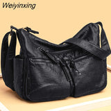 Weiyinxing Solid Color Soft Leather Shoulder Bags for Women Designer Large Capacity Handbags Women Bags Fashion Female Crossbody Sac