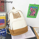 Weiyinxing Letter Printing Women Backpack Multifunction Waterproof Travel Bagkpack Student School Bag Teenage Girls Laptop Backpack