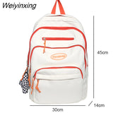 Weiyinxing Multiple Pockets Women Backpack Female Cool Waterproof Nylon Travel Bag Large Capacity Kawaii Schoolbag Girl Student Bookbag