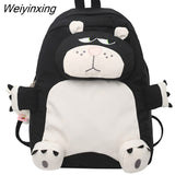 Weiyinxing Bear Young Girl School Backpack Female Large Capacity Kawaii Back Pack Mochila Pink Women Bagpack Nylon Cartoon Schoolbag