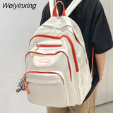 Weiyinxing Multiple Pockets Women Backpack Female Cool Waterproof Nylon Travel Bag Large Capacity Kawaii Schoolbag Girl Student Bookbag