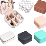Weiyinxing Jewelry Box Organizer Display Travel Jewelry Boxes Case Portable Locket Necklace Leather Storage Earring Ring Holder