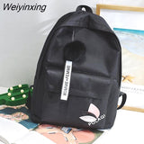 Weiyinxing For Women Girl Men 2023 Designer Simple Pink Korean Fashion Cheap Back To School Black Small Canvas Stitch Schoolbag