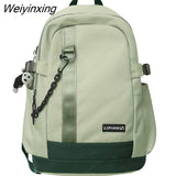 Weiyinxing Women Male High Capacity Green College Backpack Fashion Girl Boy Leisure School Bag Lady Men Laptop Female Travel Book Bags