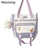 Weiyinxing New High School Girls Backpack Shoulder Bags Multi Pockets Waterproof School Bag Teenage Girls Kawaii Backpack Mochila