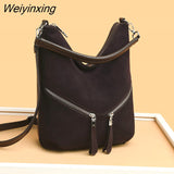 Weiyinxing Soft Leather Shoulder Crossbody Bags for Women Luxury Handbag Women Bag High Quality Suede Tote Bag Female Messenger Bag