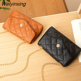 Weiyinxing PU Leather Mini Crossbody Bags For Women 2023 Trend Lingge Embroidery Handbag Female Casual Branded Shoulder Bags