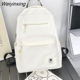 Weiyinxing Product Large Capacity Posh Student Backpack Korean Simple Style Solid Color Shoulder Bag Fashion Schoolgirl Bag Waterproof