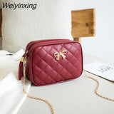 Weiyinxing Small Messenger Bag For Women 2023 Popular Lingge Embroidery Square Female Shoulder Bag Fashion Chain Ladies Crossbody Bags