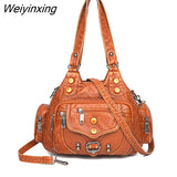 Weiyinxing FASHION Woman Messenger Bag Luxury Soft Leather Handbags Bags Designer Brand Women Multi Pocket Shoulder Tote Bag