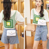 Weiyinxing PU Leather Mini Crossbody Bags For Women 2023 Trend Lingge Embroidery Handbag Female Casual Branded Shoulder Bags