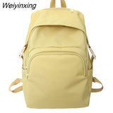 Weiyinxing Fashion Waterproof College Large-capacity Backpack Women Female Travel Solid Color Backpacks Teenage Girl School Bag Mochila