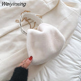 Weiyinxing Faux Fur Crossbody Shoulder Bags with Short Wide Handle for Women 2023 Winter Lady Luxury Travel Handbags and Purses Totes