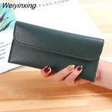 Weiyinxing Women Long Large Capacity Wallets Lady Simple Hasp Coin Purses Female Fashion Clutch Credit Leather Card Holder