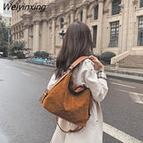 Weiyinxing FASHION Faux Suede Shoulder Bags for Women Luxury Purses and Handbags Lage Capacity Shopping Tote Bags Crossbody Bag