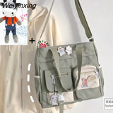 Weiyinxing Canvas Women Handbags Shoulder Bags Nylon Ladies Tote Messenger Bag Oxford Handbag Cross body Bags for Girls Satchels