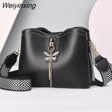 Weiyinxing Women White Handbag New Designer Butterfly Tassel PU Leather Messenger Bags Ladies Crossbody Female Tote Shoulder Bag