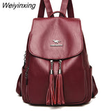 Weiyinxing Capacity Women Backpack High Quality Pu Leather Backpack Vintage School Backpacks Female Casual Shoulder Bag School Bags