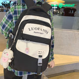 Weiyinxing Letter Printing Waterproof Nylon Women Backpack Female Multiple Pockets Cool Travel Book Bag Teenage Girl Big Schoolbag